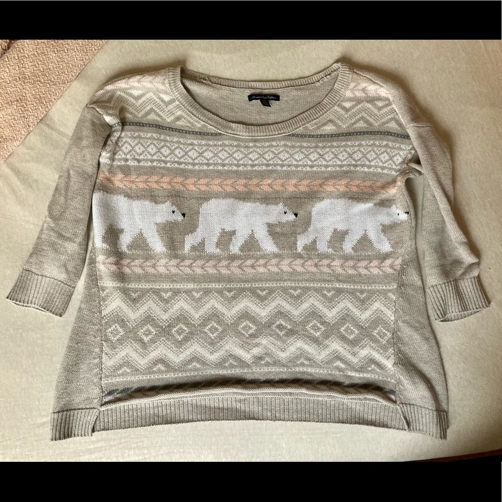 American eagle cropped knit sweater